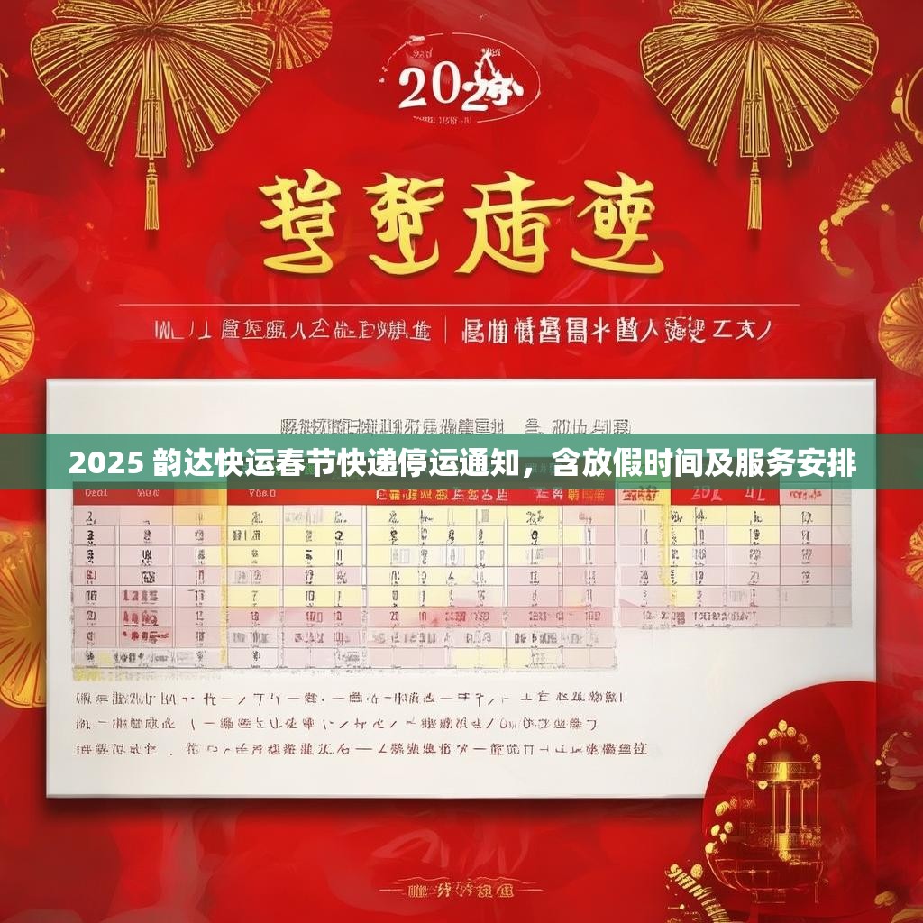 2025 韻達快運春節快遞停運通知，含放假時間及服務安排